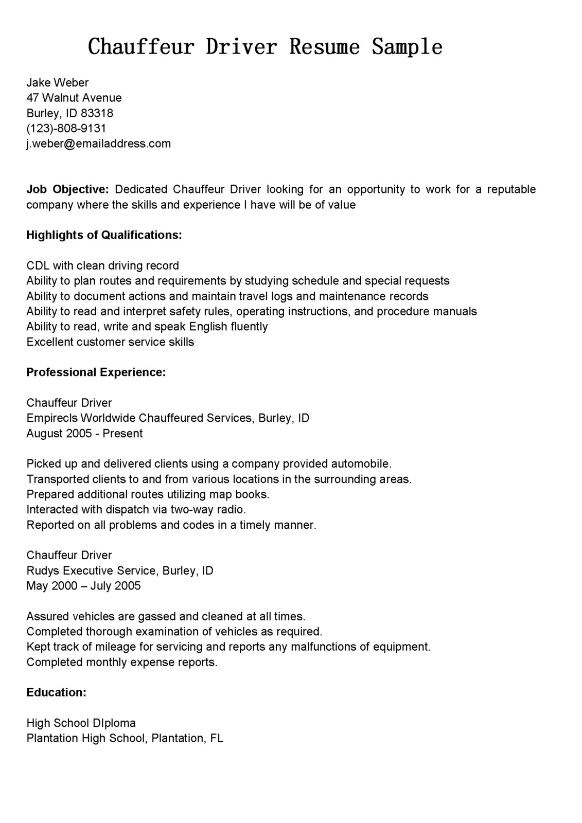 Roustabout resume template